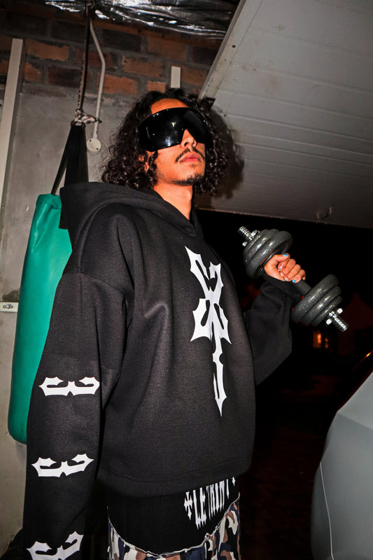 "333" CROPPED HOODIE